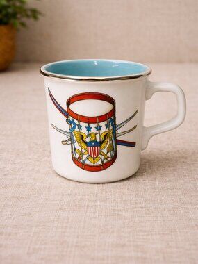 Taylor International Patriotic Drum Eagle Coffee Mug Cup 10oz USA Vintage